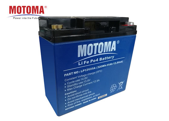 Batería de litio de MOTOMA UPS, duraciones de ciclo de la batería 4000 de 12v 25ah Lifepo4